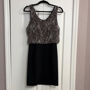 Banana Republic Elegant Black Snake Print Sleeveless Dress